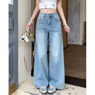 Anata ไซซ์ S-3XL กางเกงยีนส์ สไตล์เกาหลี แนววินเทจ เท้ากว้าง สวยๆเก๋ๆ Clothing Jean Lady ผู้หญิง