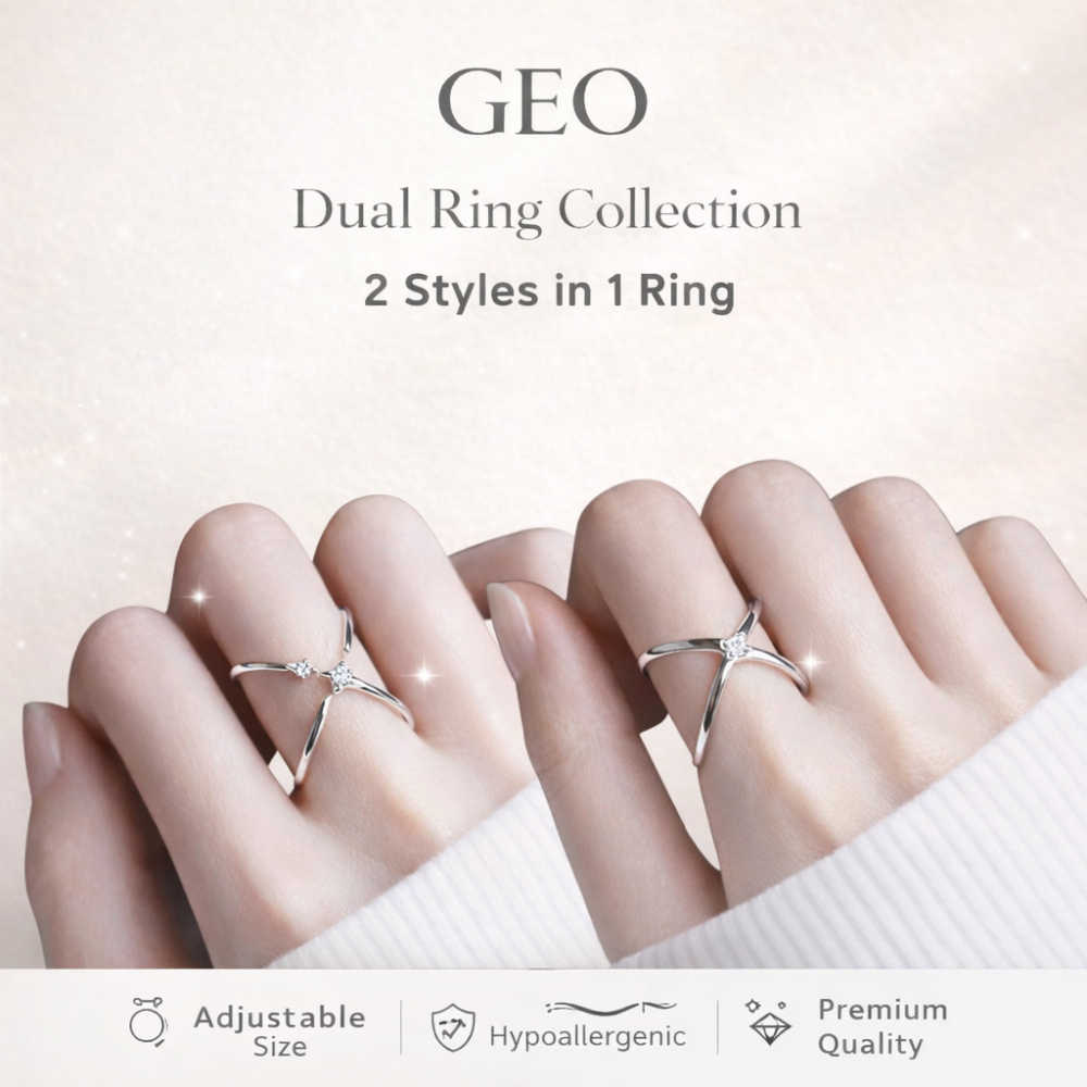 GEO Dual Style Ring | แหวนปรับไซส์ได้ 2 แบบในวงเดียว