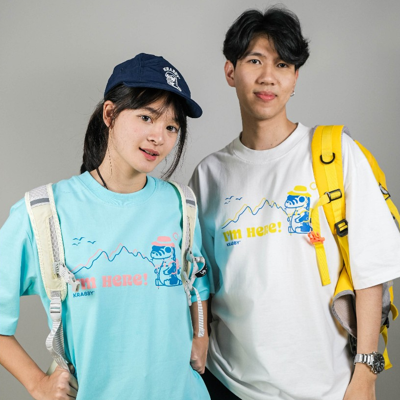 Krabby Style เสื้อยืด Oversize รุ่น I’M HERE! HIKING รูปที่ 2