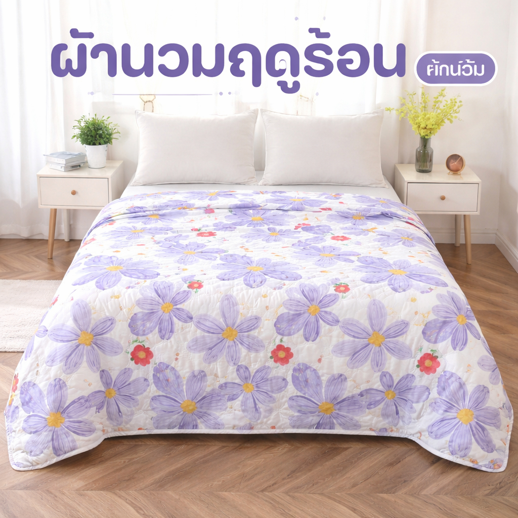 ผ้านวมบาง ผ้านวม ผ้าห่ม รุ่นกำมะหยี่ ผ้าห่มฤดูร้อน ระบายอากาศ นุ่มเย็นสบาย