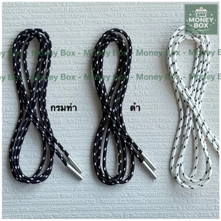 ใหม่ - เชือกกางเกง เชือกเอวกลม เส้นเล็ก 3mm ยาว 140cm เชือกลายจุด เชือกรองเท้า | ปลาย พลาสติก และ โลหะอัลลอย ไม่เป็นสนิม
