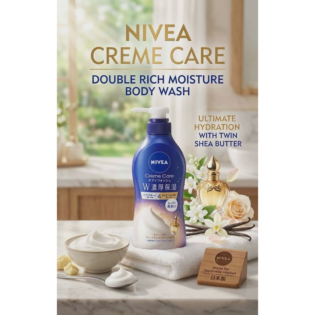 NIVEA ครีมแคร์ บอดี้วอชท์ ครีมอาบน้ำสไตล์ยุโรป