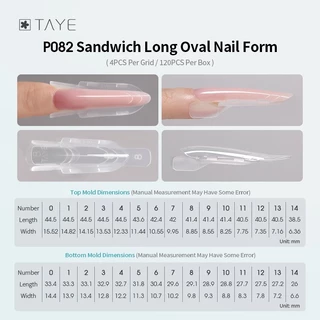 TAYE แม่พิมพ์ต่อเล็บ Sandwich Oval Form ดูโอฟอร์ม แบบใหม่ แบบสับ