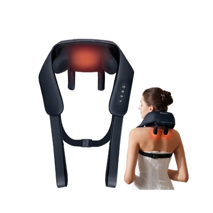 เครื่องนวดไหล่และคอ หมอนนวดคอ หมอนนวดอเนกประสงค์Neck Massager with Heat, Cordless Deep Tissue 4D