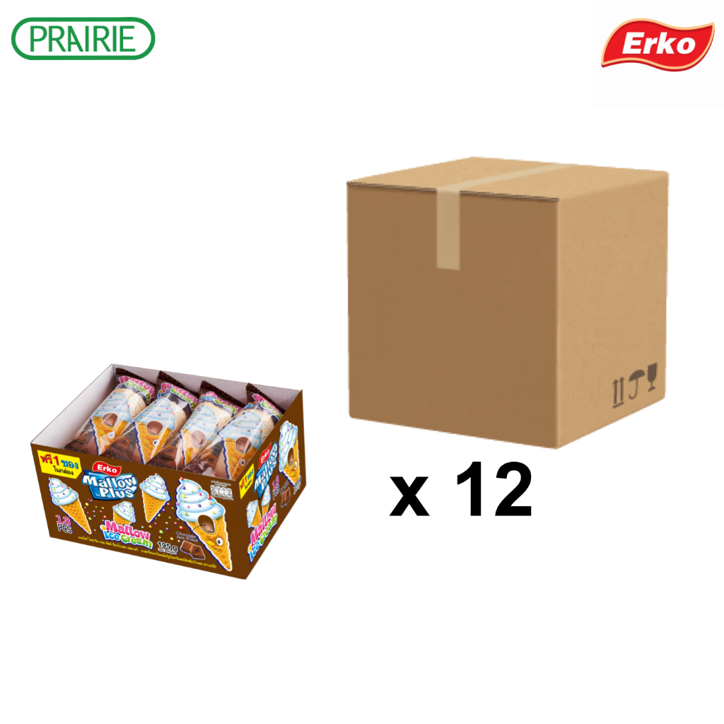 (ยกลัง) เออโก้ แมลโลว์ ไอศกรีม 15ก. 12+1 / Erko Mallow Ice Cream 15g. 12+1