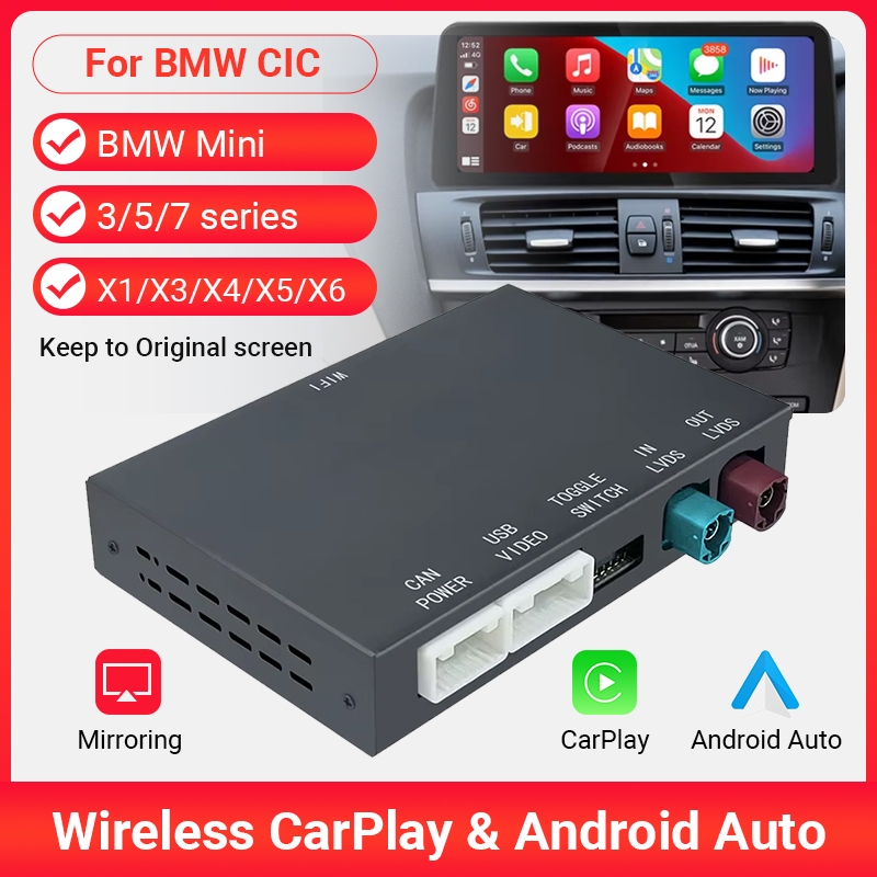 Wireless CarPlay Android สําหรับ BMW NBT CIC ระบบสําหรับ BMW 1 2 3 4 5 6 7 Series X1 X3 X4 X5 X6 MIN