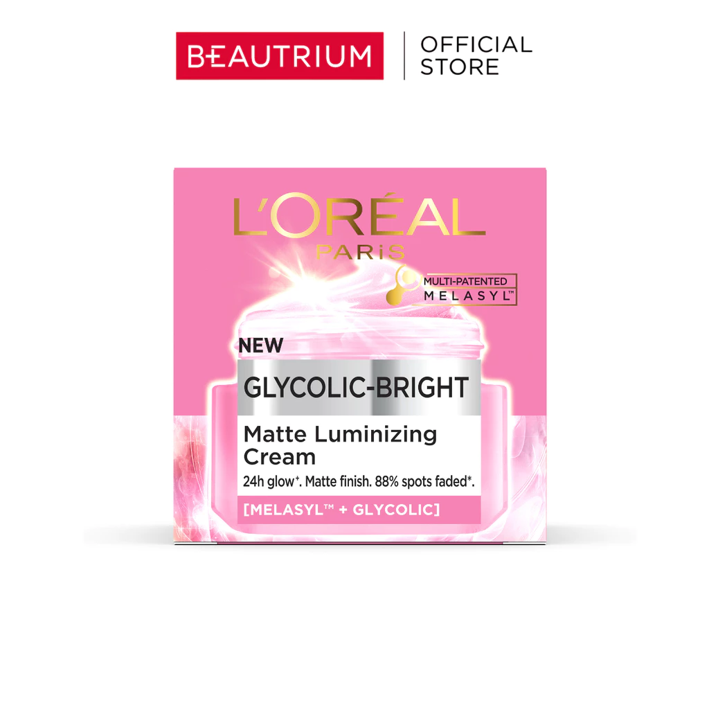 LOREAL Glycolic - Bright Matte Luminizing Cream ผลิตภัณฑ์บำรุงผิวหน้า 30ml