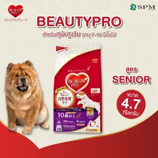 BeautyPro อาหารเม็ดสุนัขพรีเมียม สูตร Senior สูงวัยอายุ 7-10 ปี+ ขนาด 4.7 Kg. ปรับสมดุลทางเดินอาหาร