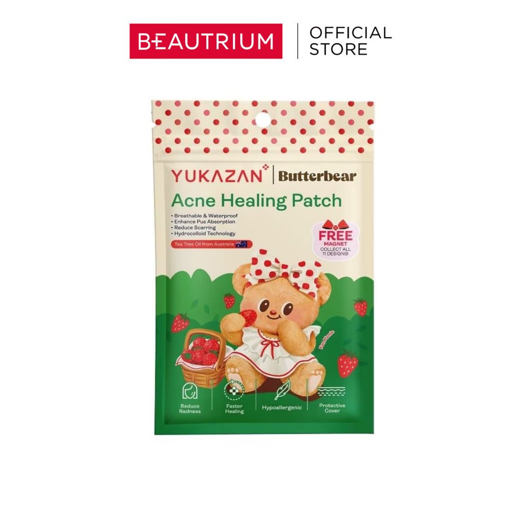YUKAZAN Butterbear Acne Patch ผลิตภัณฑ์ดูแลผิวหน้า 20pcs