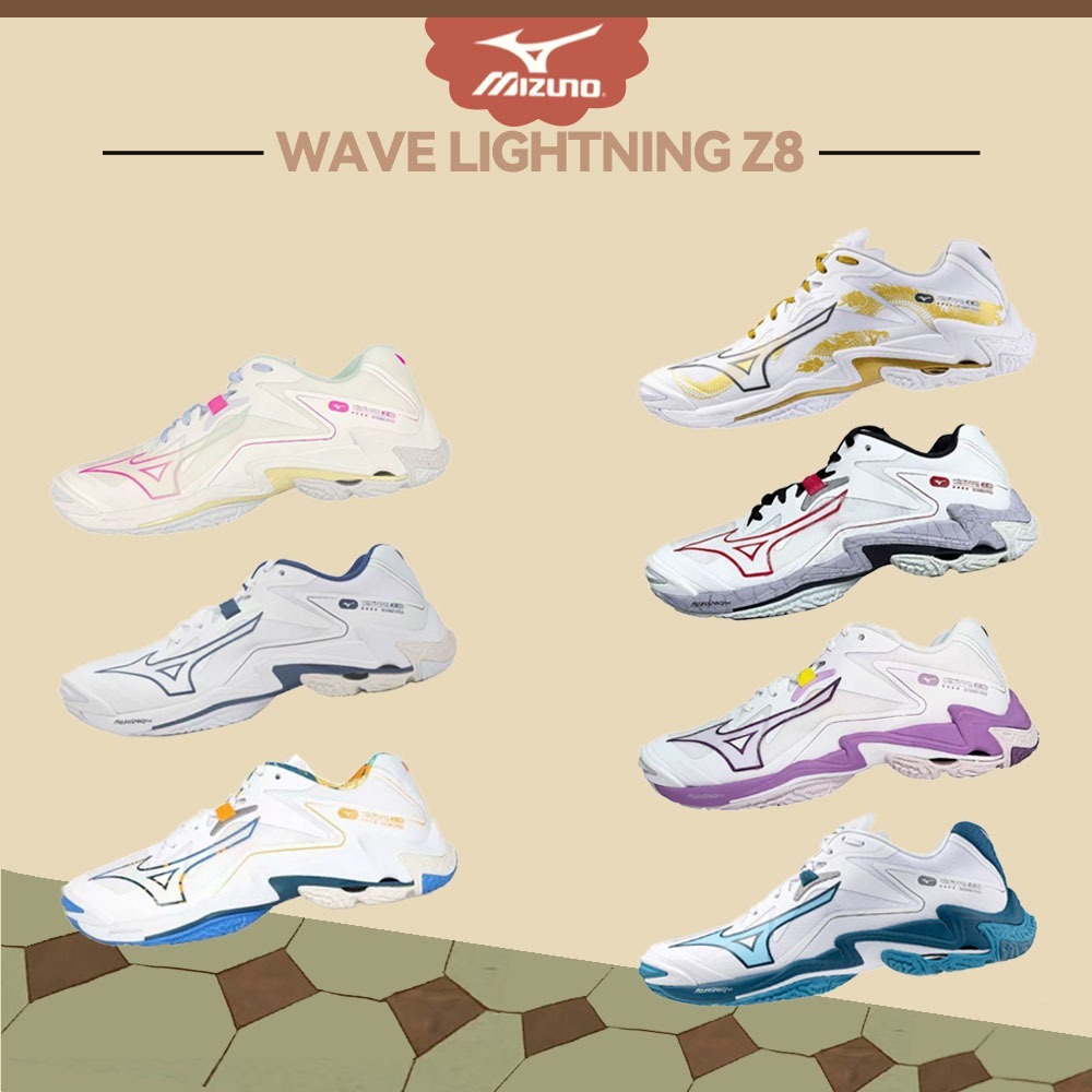 🚚[ของใหม่ แท้100%📍] Mizuno Wave Lightning Z8 White ทรงเตี้ย ใส่สบาย Unisex รองเท้าฝึกซ้อม รองเท้าลำลอง ❗️พรี /Size36-45
