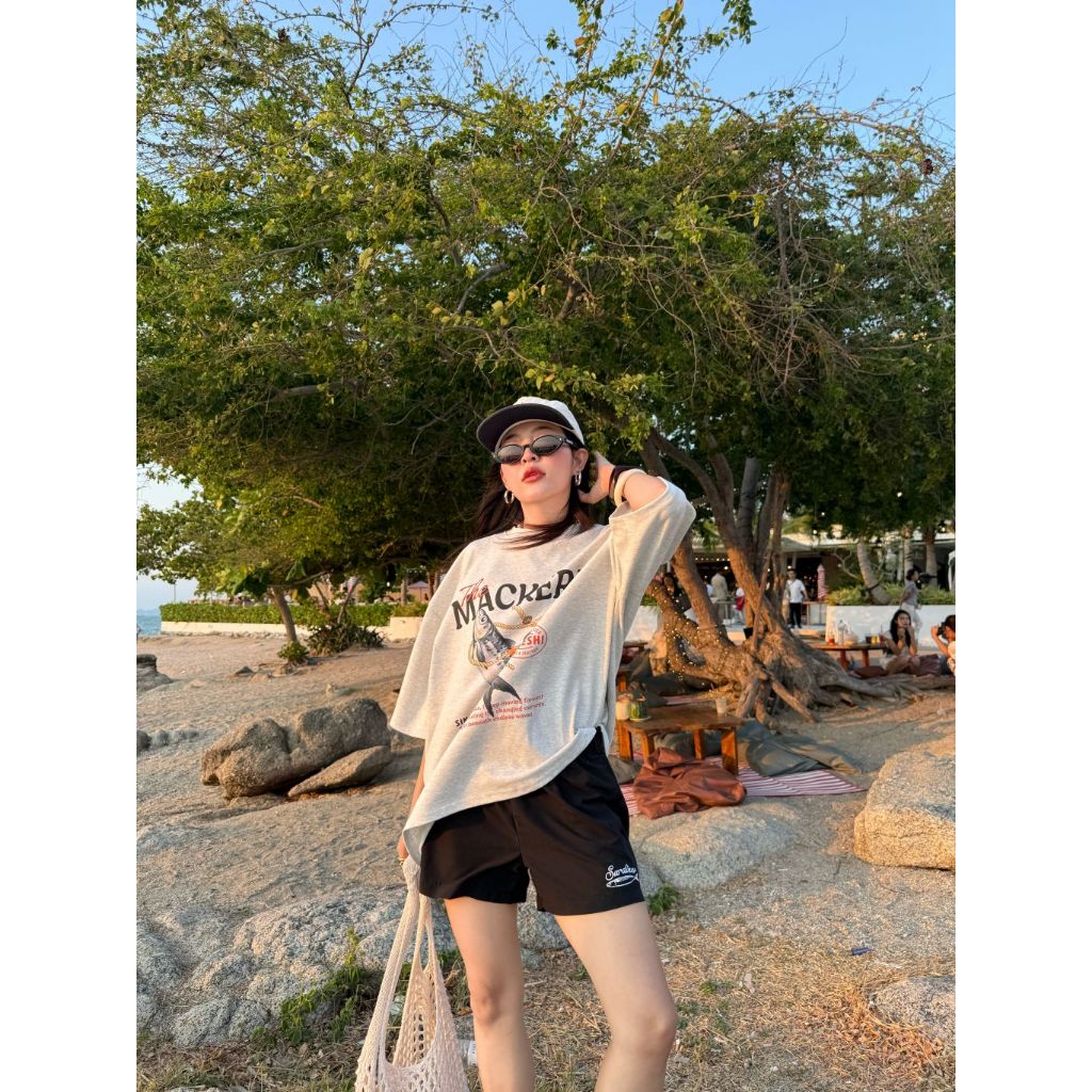 Lazy - cc - Tropical Look - OVERSIZE  เสื้อยืดพิมพ์ลาย Oversize collection summer (ส่งด่วน)