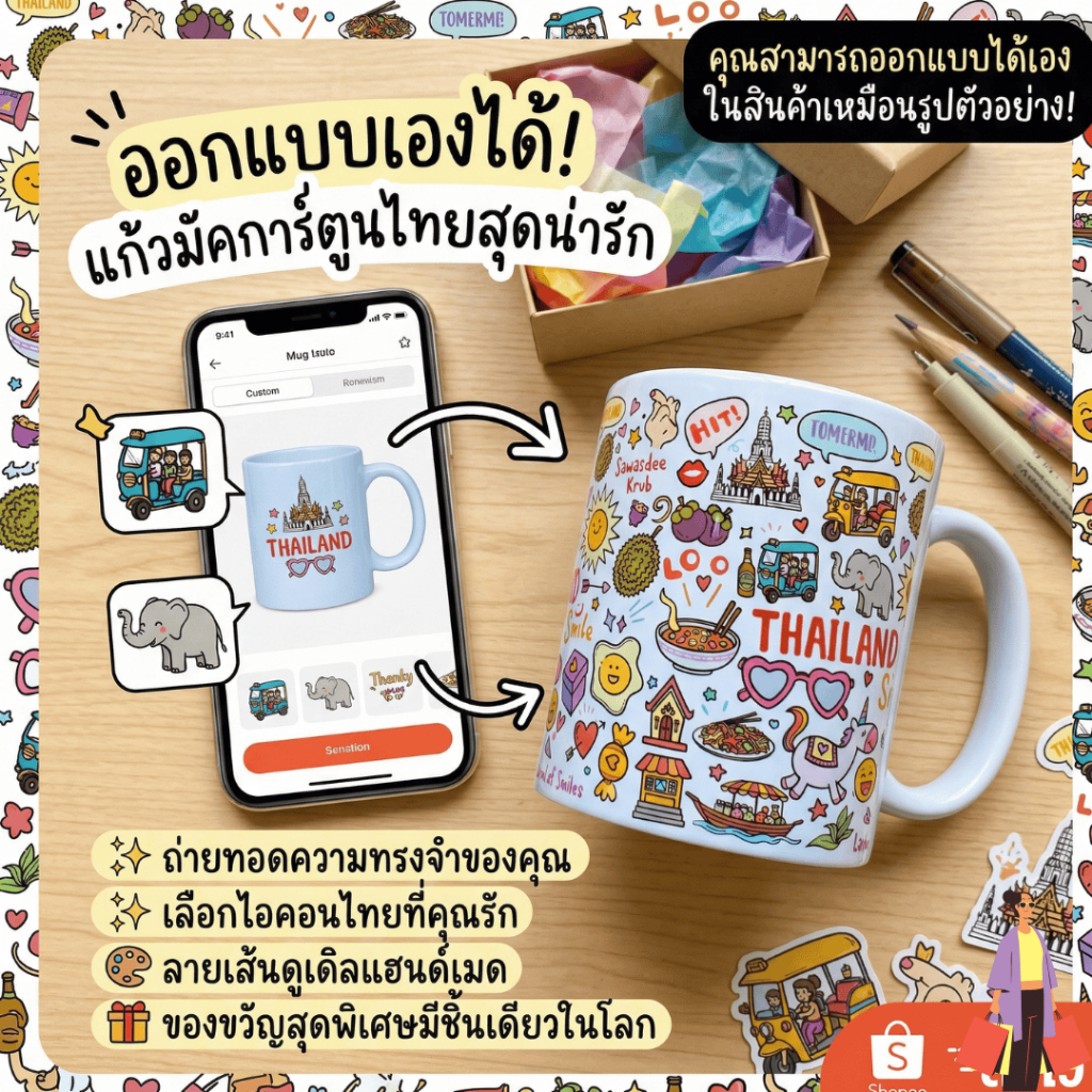แก้วสกรีนชื่อ/รูป ออกแบบฟรีของ ขวัญวันเกิด คู่รัก รูปที่ 3