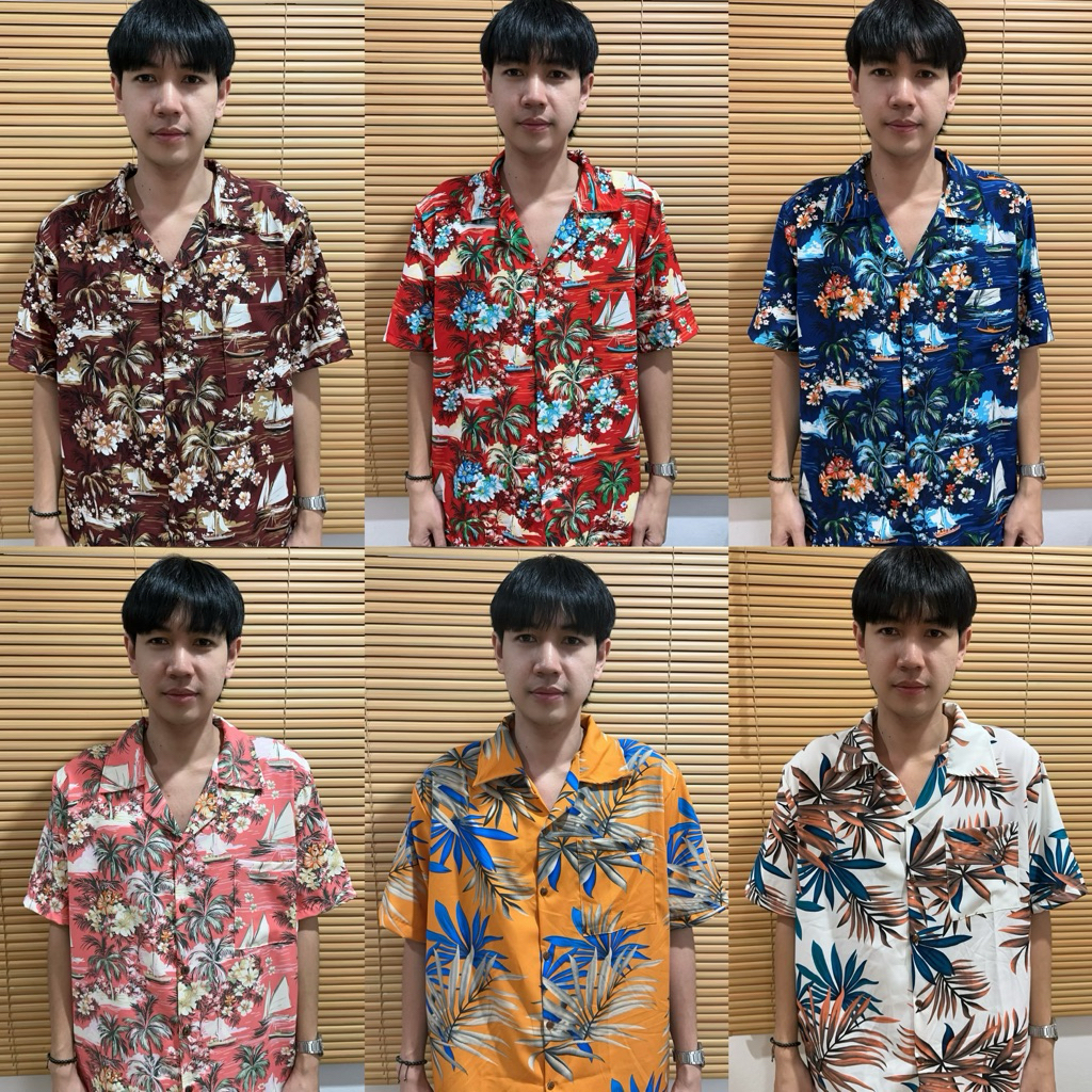 เสื้อฮาวาย(ผ้าไหมอิตาลี) ไซส์ผู้ชายลายยอดฮิต