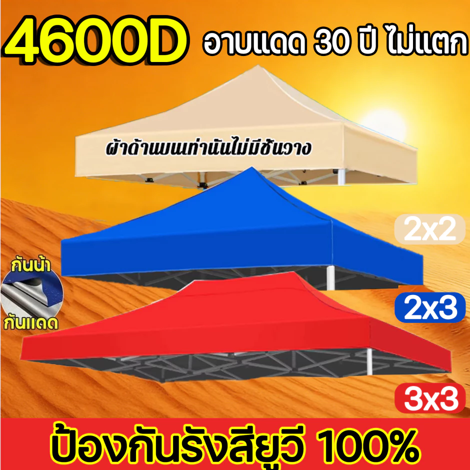 🔥เปลี่ยนฟรีหากชำรุด ผ้าใบเต็นท์ ผ้าเต้นท์ เต้นท์จอดรถ 2x2 2x3 3x3 เมตร(เฉพาะผ้า)