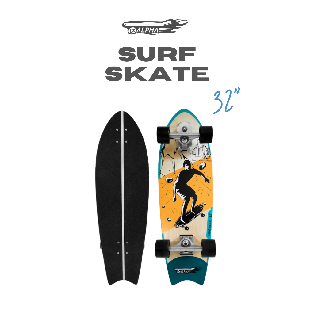 เซิร์ฟสเก็ต SurfSkate Surf Skate Alpha LandSlide 32" CX+SM Adaptor เซิร์ฟสเก็ต ขนาด 32 นิ้ว ของแท้ 100% ส่งฟรี