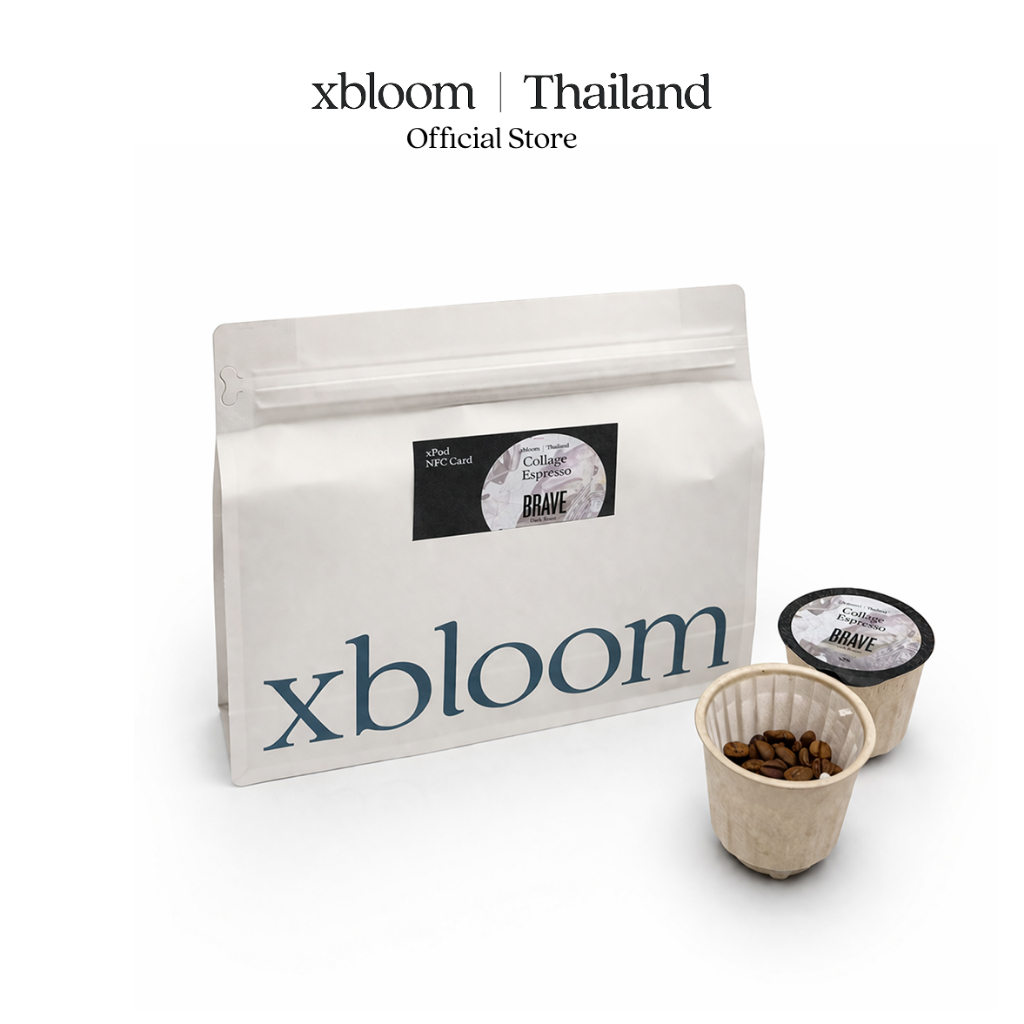 xPod Brave Collage Espresso (8 Pods) | เมล็ดกาแฟคั่วกลาง จาก Thailand, Ethiopia และ Colombia