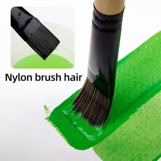 ชุดพู่กันระบายสี 10 ชิ้น ครบชุด พู่กันแบน พู่กันกลม พู่กันพัด สำหรับสีอะคริลิค สีน้ำ สีน้ำมัน อุปกรณ์ศิลปะ