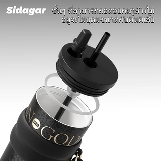 Sidagar แก้วเก็บความเย็น 710ML/24OZ เคลือบเซรามิก แก้วน้ำเก็บความเย็น มีหลอดดูด แก้วน้ํา มีที่เก็บฝาหลอด