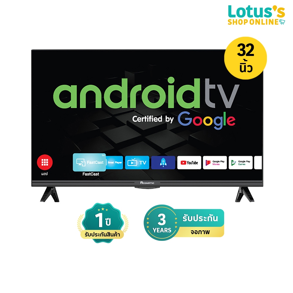 อะโคเนติค GOOGLE TV OS HD ขนาด 32 นิ้ว สีดำ รุ่น 32HS1000AN ACONATIC GOOGLE TV OS HD 32 INCH BLACK M