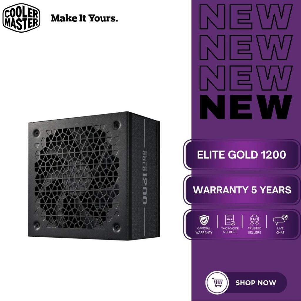 Cooler Master Elite Gold 1200W PSU ATX 3.1 PCIe 5.1 80+ Gold Fully Modular รองรับ RTX 50