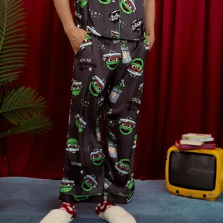 Muslin Pajamas Sesame Collection [Cozy Oscar] ชุดนอนใส่เที่ยว ลาย Oscar