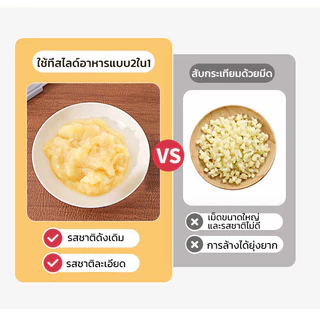 【พร้อมส่ง】เครื่องหั่นกระเทียม2 in 1 เครื่องหั่น อุปกรณ์ครัว ที่สไลด์กระเทียม เครื่องตัดครัวบ้าน