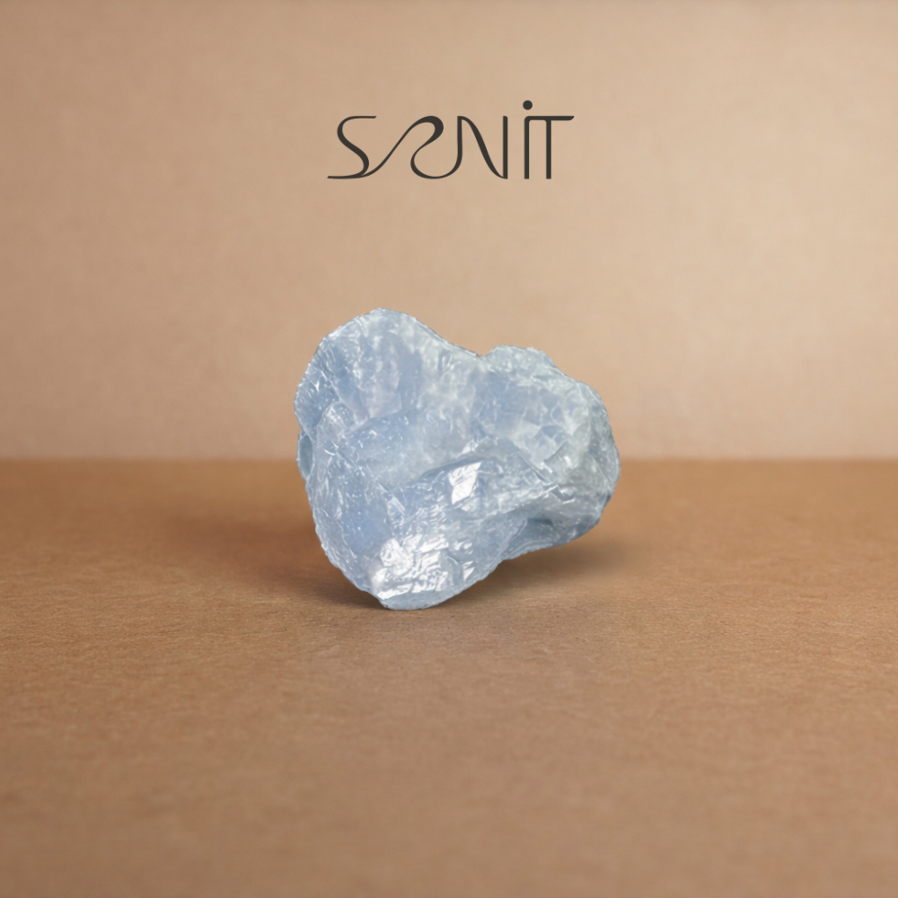 SANIT Blue Calcite Lucky Crystal Stone (1 Single Stone) | หินนำโชค บลูแคลไซต์ฟ้า (สำหรับหยดนํ้ามันหอมระเหย 1 ชิ้น)