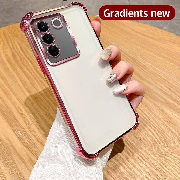 เคสใส ขอบสีสวยหรู สำหรับ VIVO Y31D Y500I Y05 V70FE Y11D Y200 Y21D Y31(2025) Y04 Y04S Y19S Y29 V50LITE กระกันแทกหรูหรา E1