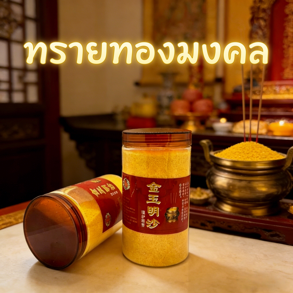 ทรายทองมงคล ขอพรโชคลาภความรัก ความมั่งคั่ง มั่งมี ประสบความสำเร็จในด้านชื่อเสียง การงาน ทรายทองใส่กระถางธูป ทรายไหว้เจ้า