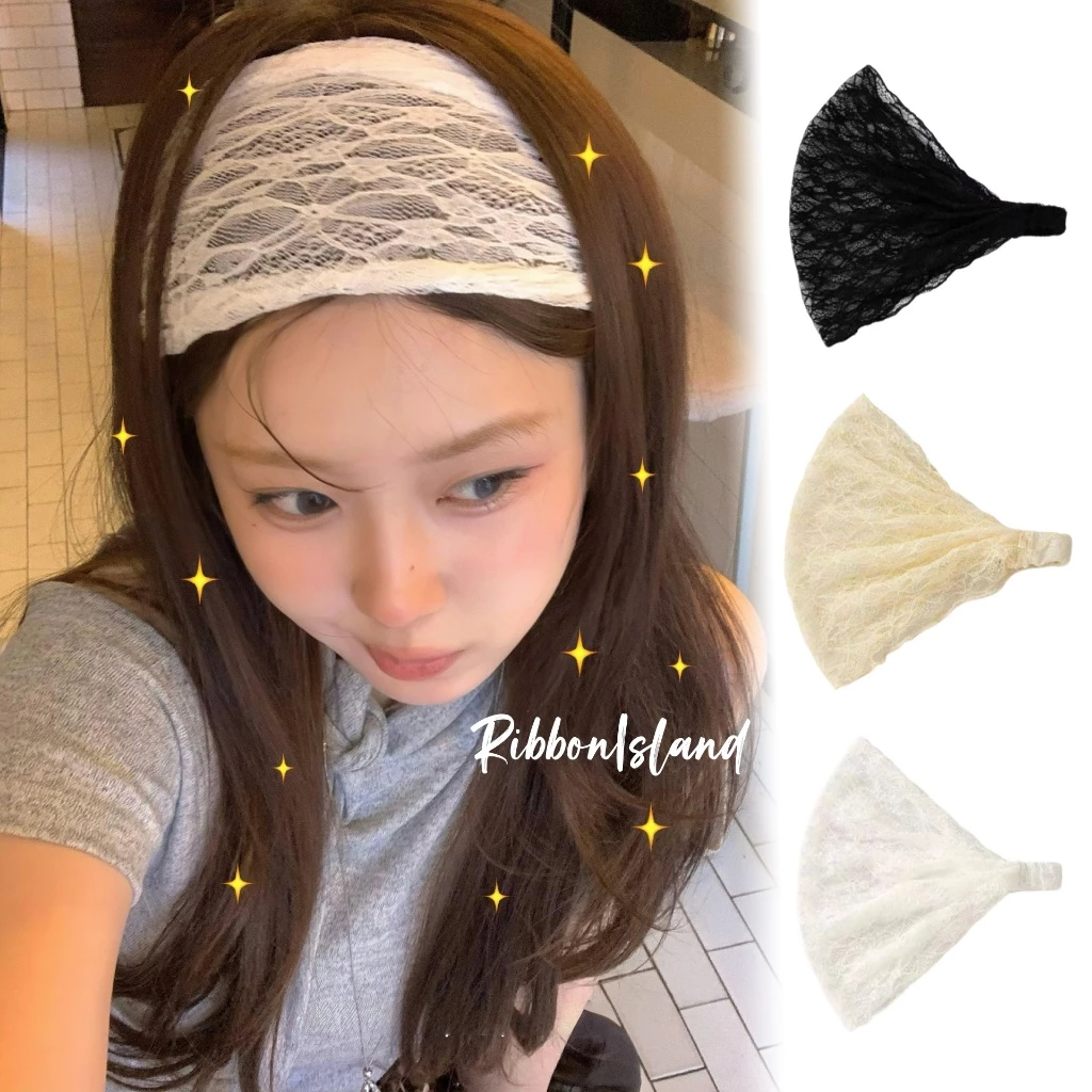 hairband ผ้าคาดผม ins ย้อนยุค lace ยางยืด น่ารักๆ หลากสี สำหรับเด็กผู้หญิง ส่งเร็ว COD