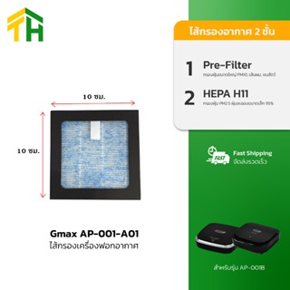 Gmax ไส้กรองเครื่องฟอกอากาศ 2 in 1 ในรถหรือโต๊ะทำงานรุ่น AP0…