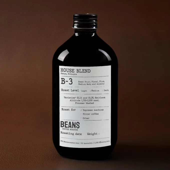 BEANS Coffee Roaster | B-3 House Blend เมล็ดกาแฟคั่วกลาง ขนาด 180 g.