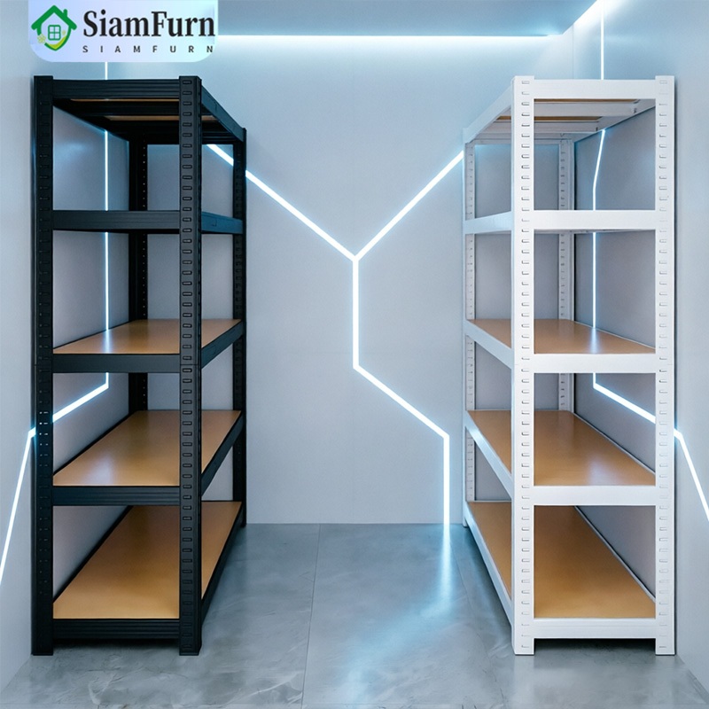 SF ชั้นวางของ ใหญ่ 6/5/4/3ชั้น สแตนเลส+ไม้ 300-600 กก. แข็งแรงมาก เลือกได้หลายขนาด ความสูงสามารถปรับได้แต่ละชั้น shelf