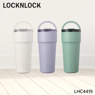 LocknLock แก้วน้ำเก็บอุณหภูมิเคลือบเซรามิก พร้อมหลอด Metro Cafe' Top Handle ความจุ 900ml. รุ่น LHC4419