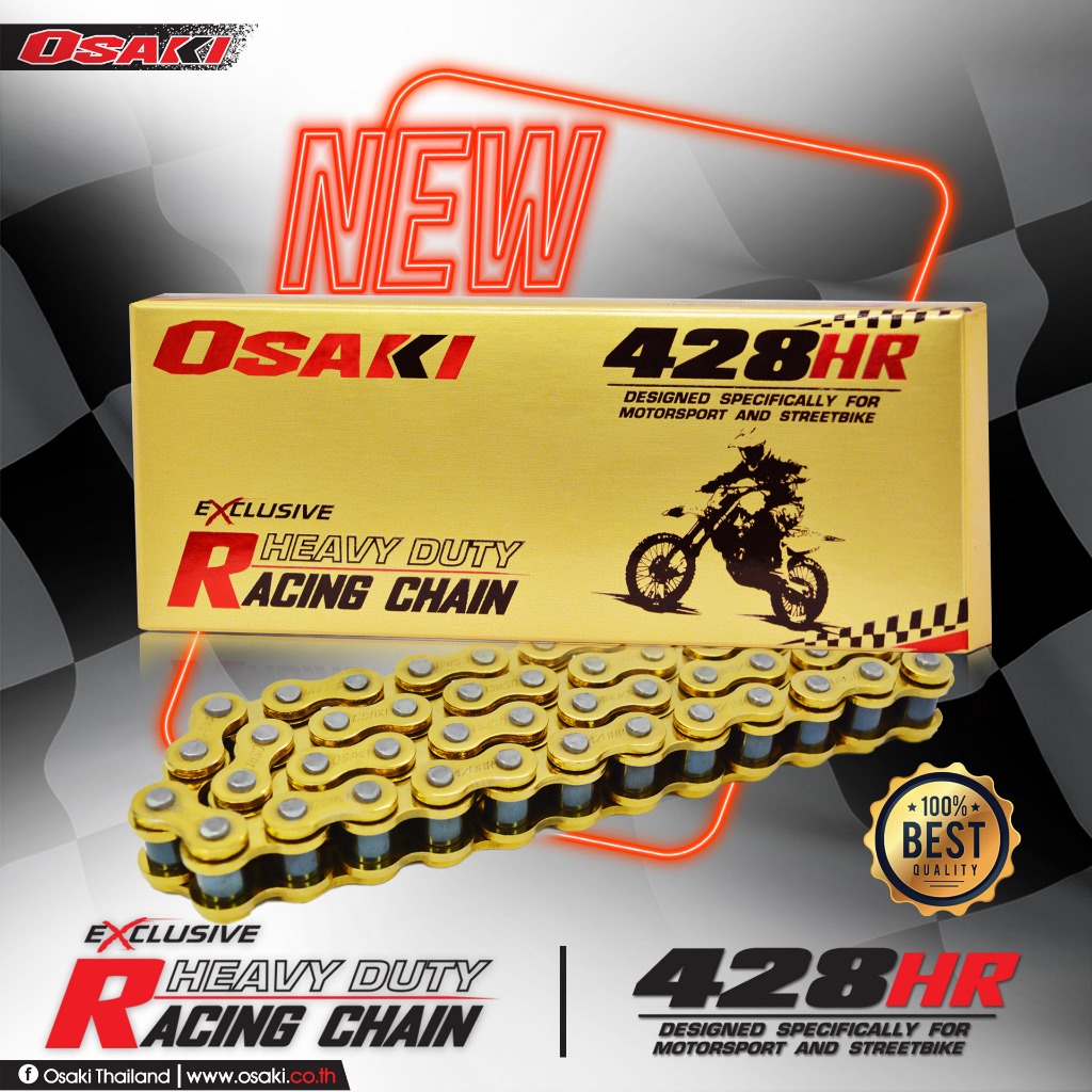 OSAKI โซ่Racing 428HR ( ข้อหนา )  สีทองไทเทเนียม