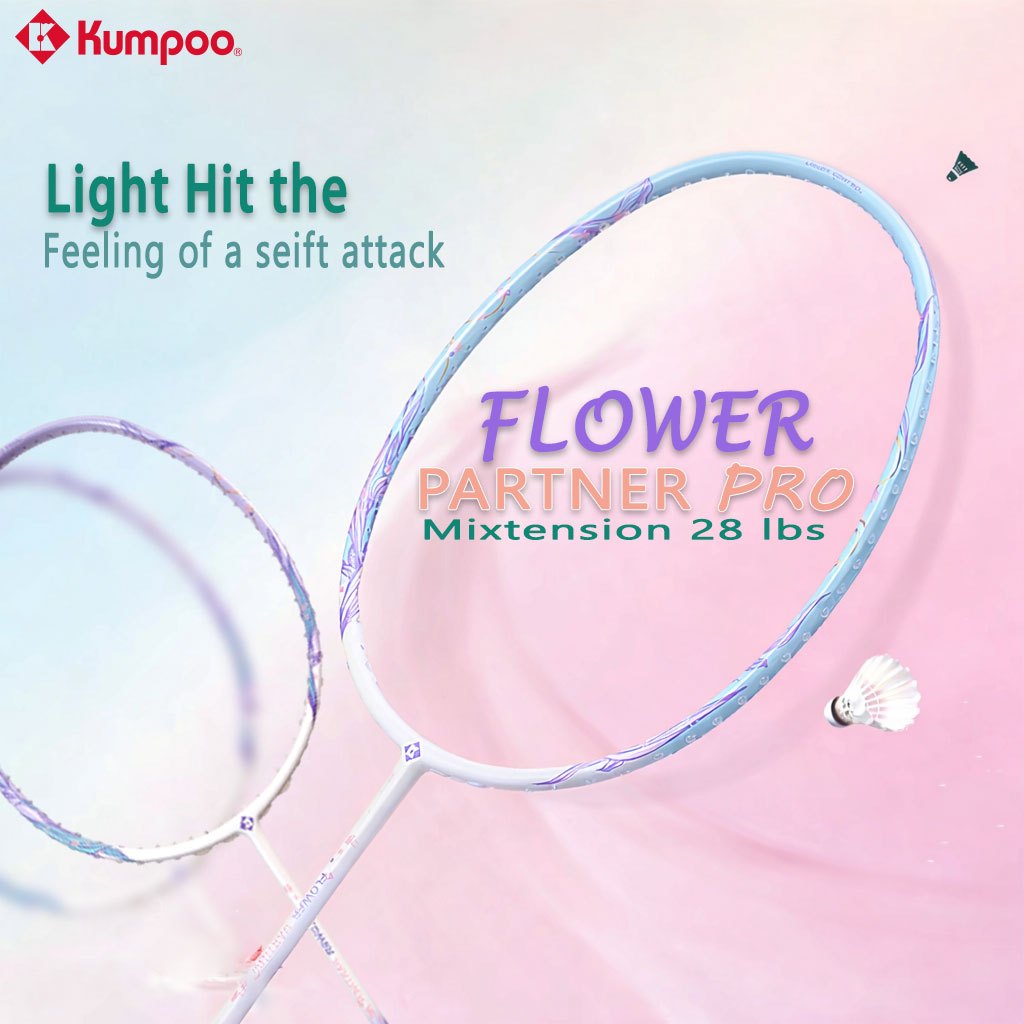 ส่งจากไทย🇹🇭 ของแท้ 100% Kumpoo ไม้แบดมินตัน รุ่น Flower Partner Pro (82g) New 2026
