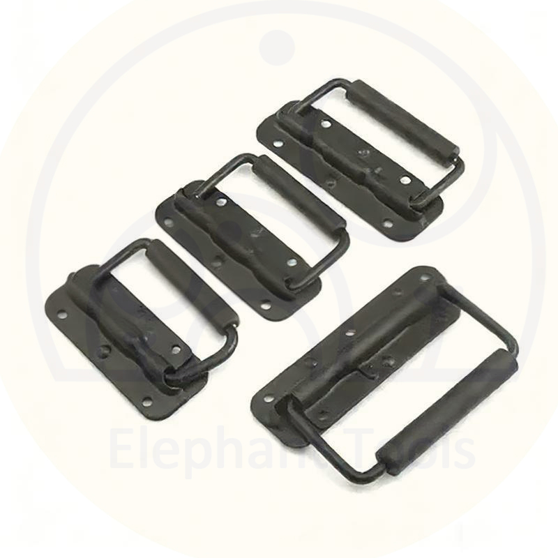 มือจับสปริงเปลือยดำ( ราคา 1ตัว) แบบไม่มีสกรู ที่จับแบบพับได้ 100mm ตู้ลำโพงDiy