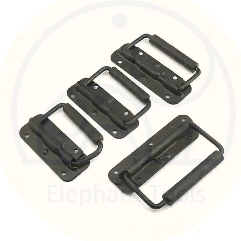 มือจับสปริงเปลือยดำ( ราคา 1ตัว) แบบไม่มีสกรู ที่จับแบบพับได้ 100mm ตู้ลำโพงDiy