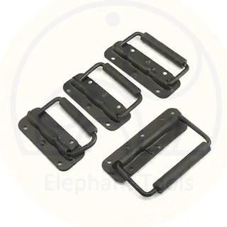 มือจับสปริงเปลือยดำ( ราคา 1ตัว) แบบไม่มีสกรู ที่จับแบบพับได้ 100mm ตู้ลำโพงDiy