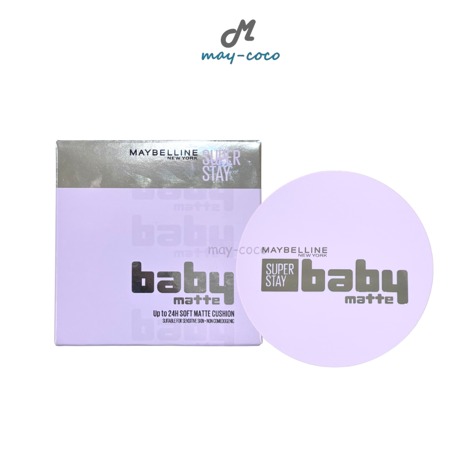 ถูก/แท้/มีไลฟ์ คุชชั่น คูชั่น Maybelline Super Stay Baby Matte Cushion คุชชั่นเบบี้แมทท์ ปกปิด ติดทน กันน้ำ ผิวสวย