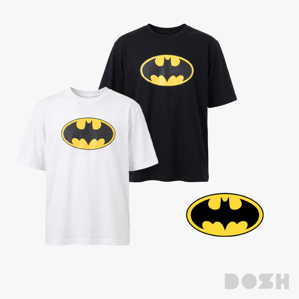 DOSH MEN'S OVERSIZED T-SHIRTS BATMAN เสื้อยืดเสื้อยืดโอเวอร์ไซส์ 2สี (ขาว-ดำ) 1FLBMT5055 (S-XL)