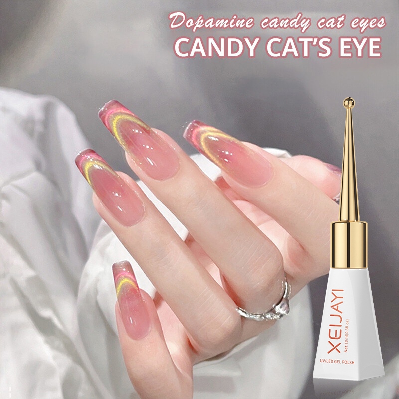 พร้อมส่ง สีทาเล็บเจล Candy cat eye สีสวย สดใส *ต้องใช้แม่เหล็กดึงสีนะคะ ถึงจะได้ตามรูปค่ะ*