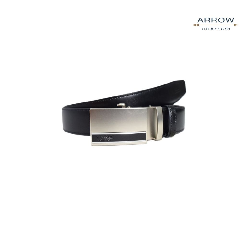 ARROW เข็มขัดผู้ชาย หัวออโต้ล็อค Auto Belt  (หนังวัวแท้จากอิตาลี) สีดำ รุ่น MYCB621