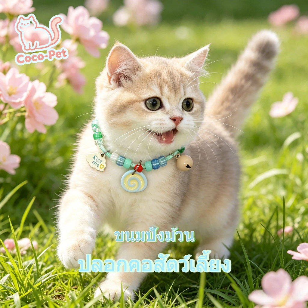 Coco.Pet ปลอกคอแมวและสุนัข แบบเรียบง่ายน่ารัก มีกระดิ่ง สีหลากหลาย ปรับขนาดได้ สำหรับสัตว์เล็กๆ น้องหมา น้องแมว