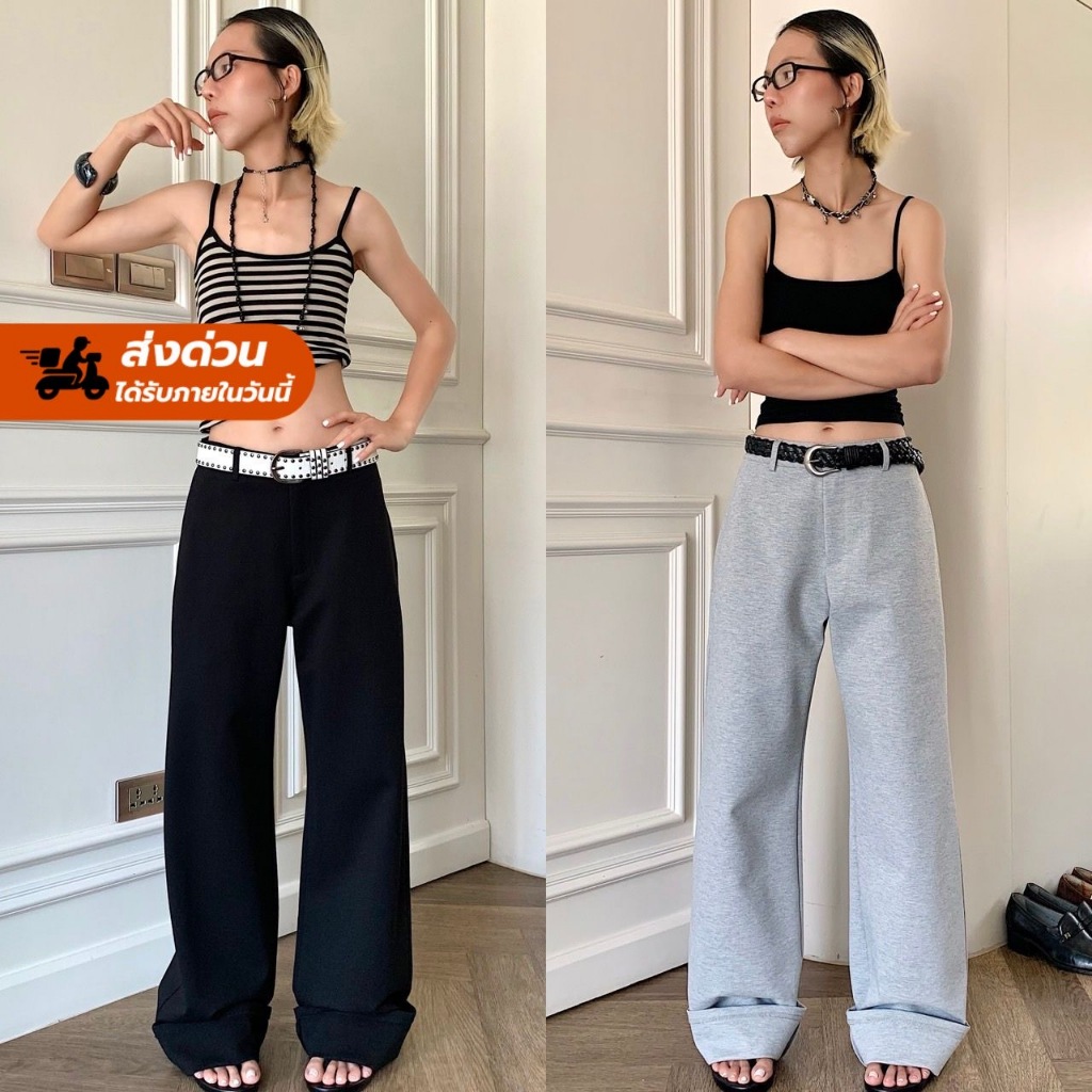 [ตัวเด่น ตัวดัง ช,ญใส่ได้]โค้ดลด30%+โค้ดร้าน100฿+ส่งด่วนฟรี! Fashionstore-Morgan Pants กางเกงขายาว(861)