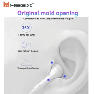 หูฟัง MEGIX, พอร์ต Type-C พร้อมไมโครโฟนในตัว, บลูทูธ, ระบบเสียง Hi-Fi, ใช้ได้กับ (i15-i17, S20-S26, A54, A53/Android)