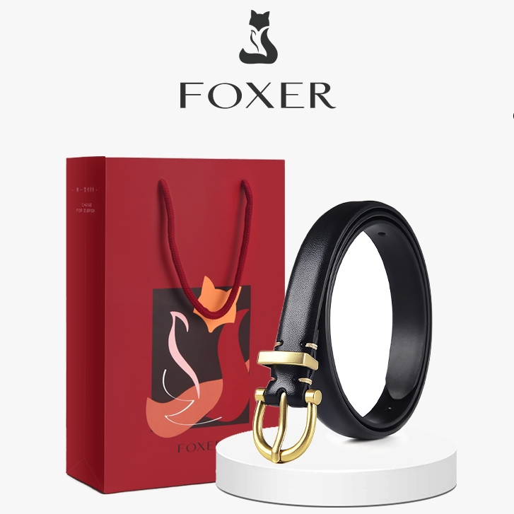 FOXER เข็มขัดสไตล์ ฮาร์ดแวร์คอปคัดสรร ปรับได้ สวมสบาย