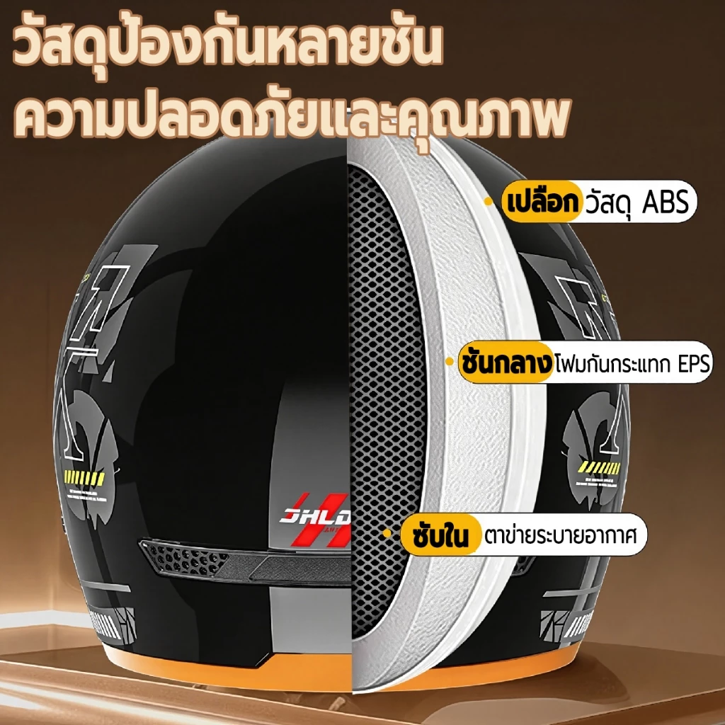 หมวกกันน็อครุ่น 2026 กระจกซ่อนในตัว วัสดุ ABS+EPS ป้องกันรังสียูวี thumbnail 9