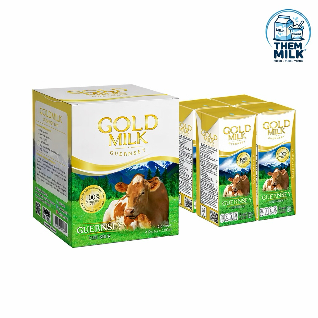 GOLDMILK โกลด์มิ้ลค์เกิร์นซี่ยูเอชทีรสจืด 180มล. แพค4 (1เซทมี4กล่อง)