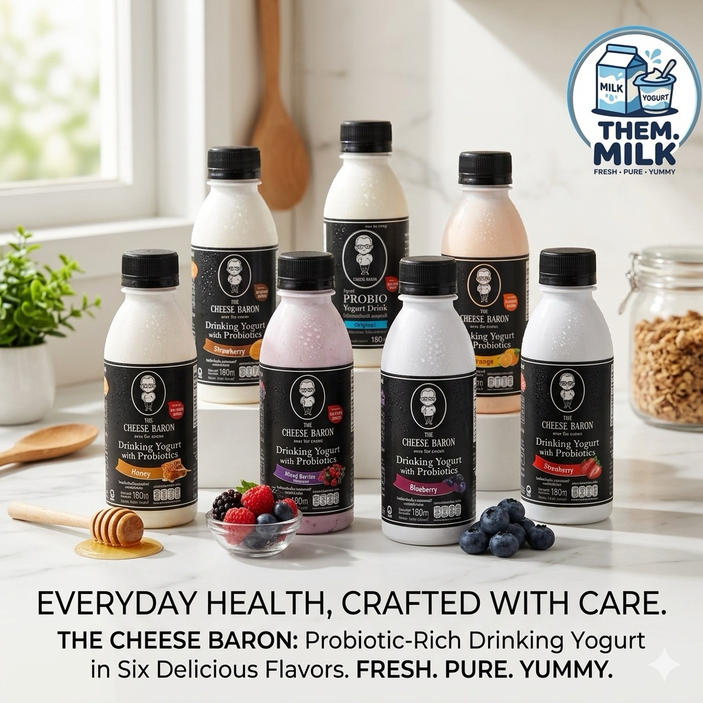 The Cheese Baron Yogurt เดอะชีสบารอนโยเกิร์ตพร้อมดื่ม 180มล